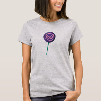 Swirled purple lollipop with pink T-Shirt