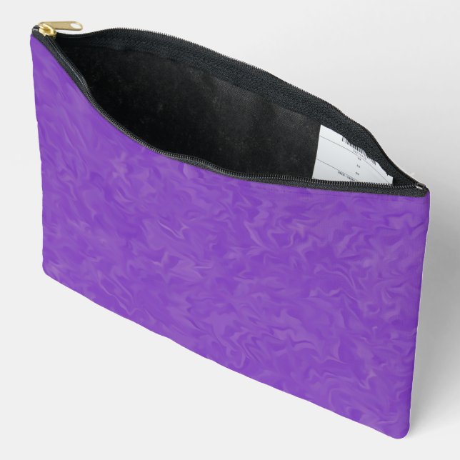 Swirled Shades of Purple Abstract Art Pattern Accessory Pouch (Open)