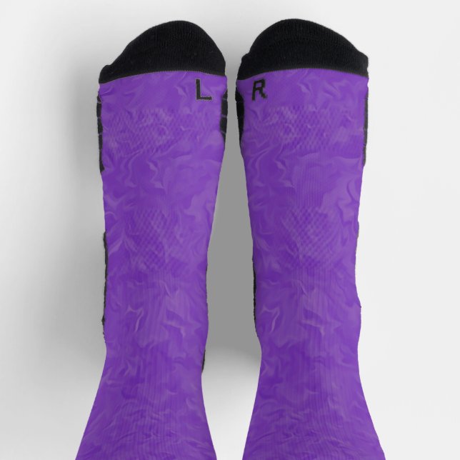 Swirled Shades of Purple Abstract Art Socks (Top)