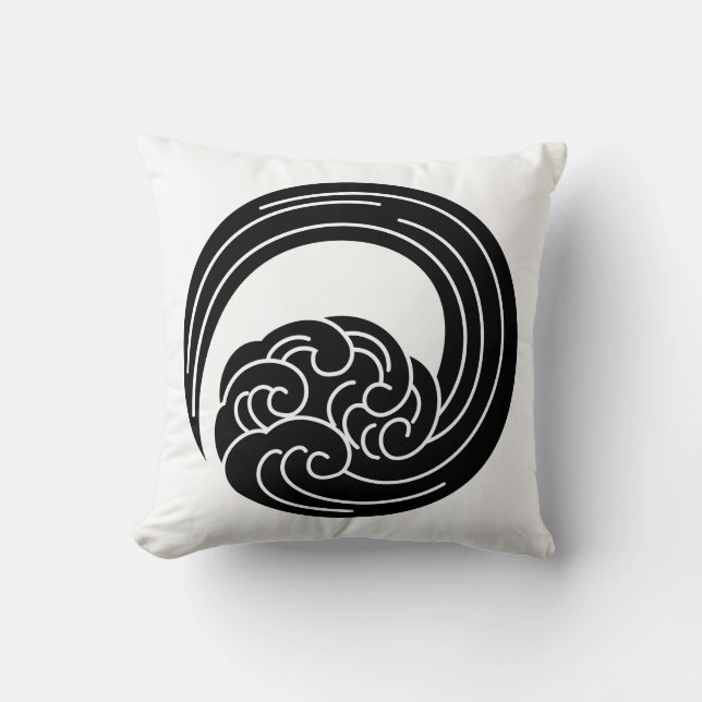 Swirled waves throw pillow (Front)