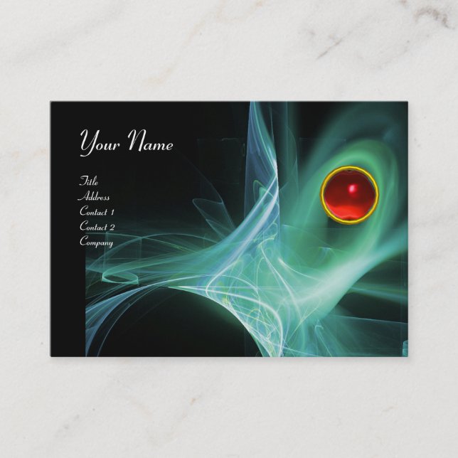 SWIRLGEM MONOGRAM Vibrant black green grey Business Card (Front)