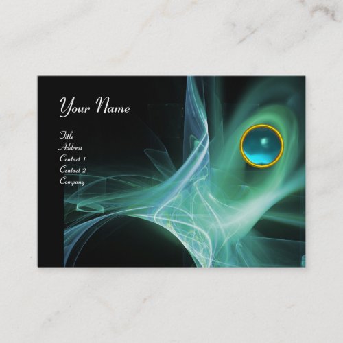 SWIRLGEM MONOGRAM Vibrant black green grey Business Card