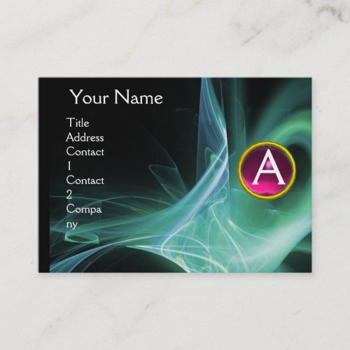 SWIRLGEM MONOGRAM Vibrant black green pink Business Card