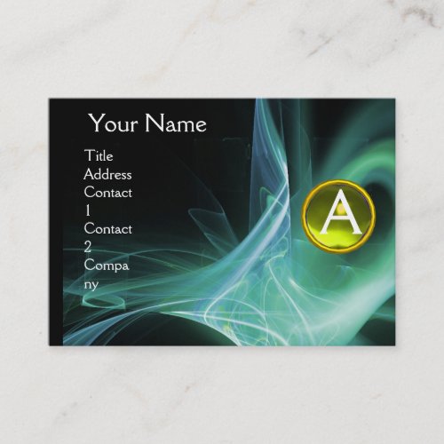 SWIRLGEM MONOGRAM Vibrant black green yellow Business Card