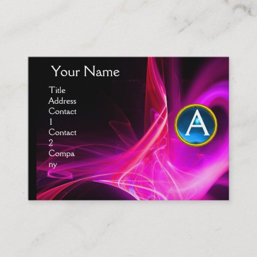 SWIRLGEM MONOGRAM Vibrant black pink blue violet Business Card