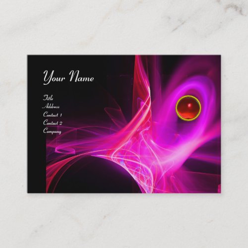 SWIRLGEM MONOGRAM Vibrant black pink red violet Business Card