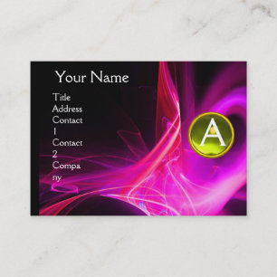 SWIRLGEM MONOGRAM Vibrant black pink yellow violet Business Card