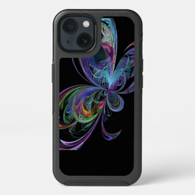 Swirling Abstract Butterfly in Rainbow Otterbox iPhone Case (Back)
