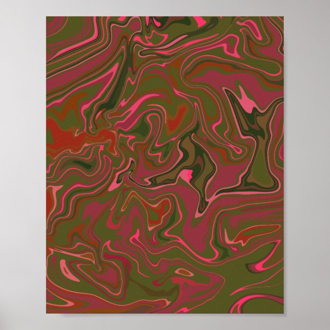 Swirling Abstract Flow – Earthy & Vivid Hues Poster (Front)
