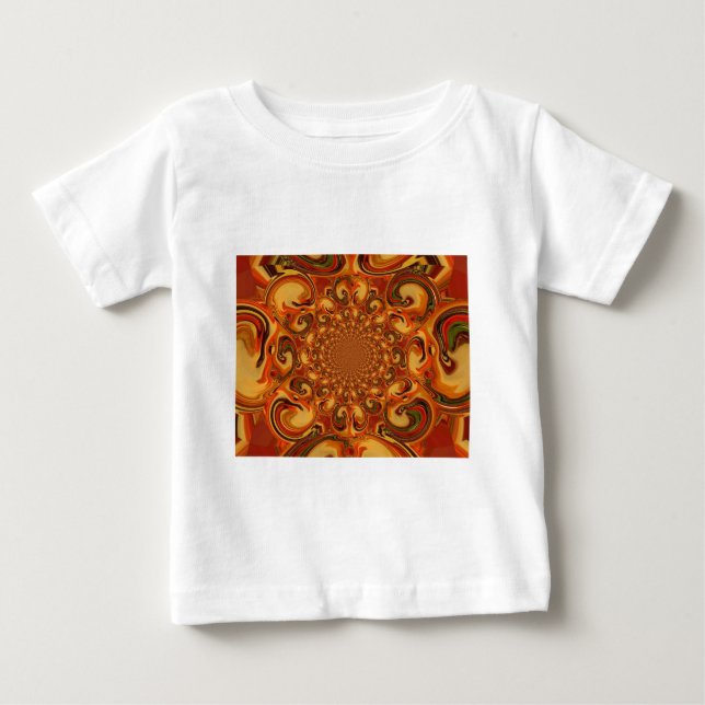 Swirling Abstract  orange, brown, and green tones  Baby T-Shirt (Front)
