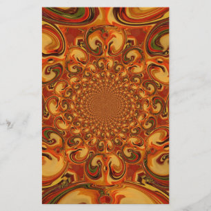 Swirling Abstract orange, brown, and green tones Stationery