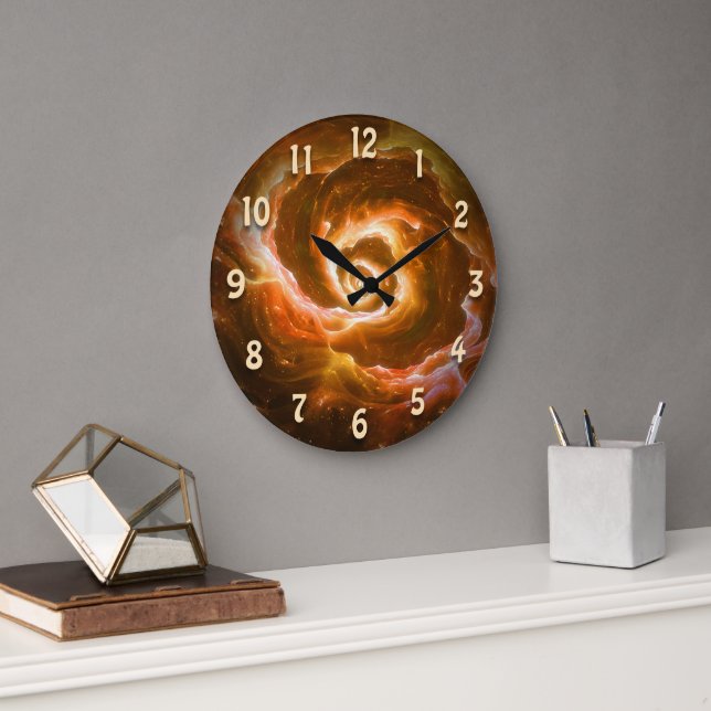 Swirling Alien Blob with Glow Effect  Large Clock (Office)