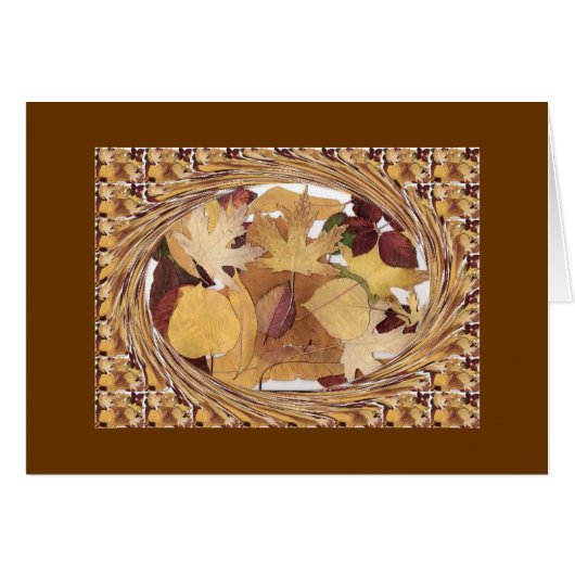 Swirling Autumn Leaves Cards (Front Horizontal)