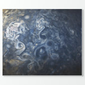 Swirling Blue Clouds of Planet Jupiter Juno Cam Wrapping Paper (Flat)