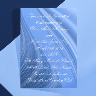 Swirling Blue Satin Wedding