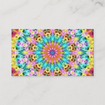 Swirling Bright Rainbow Business Card by WavingFlames at Zazzle