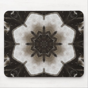 Swirling Brown and Cream Textured Mandala Mouse Pad