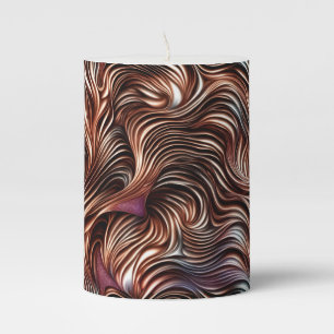 Swirling Chocolate Lava Pillar Candle