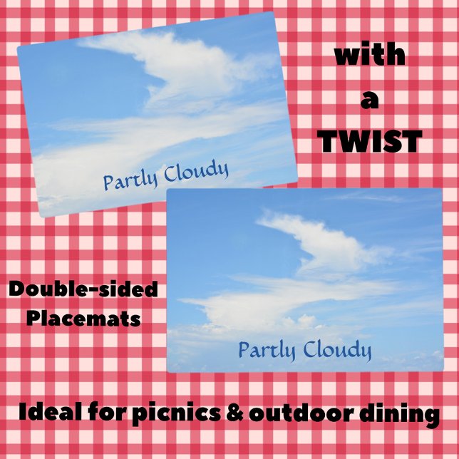 Swirling Cloud in Blue Sky Customizable Placemat (Creator Uploaded)