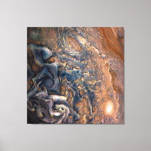 Swirling Clouds of Planet Jupiter Close Up Canvas Print