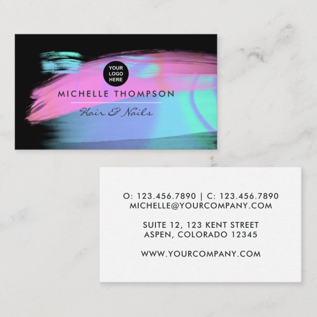 Swirling Colorful Paint Business Card (Front/Back)