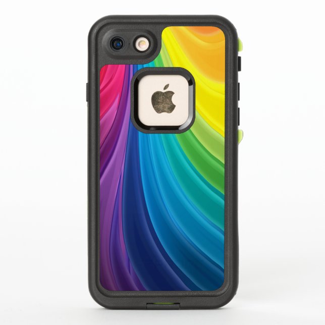 Swirling Colorful Rainbow LifeProof iPhone Case (Back)