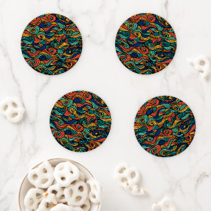 Swirling colors – dynamism for your home coaster set