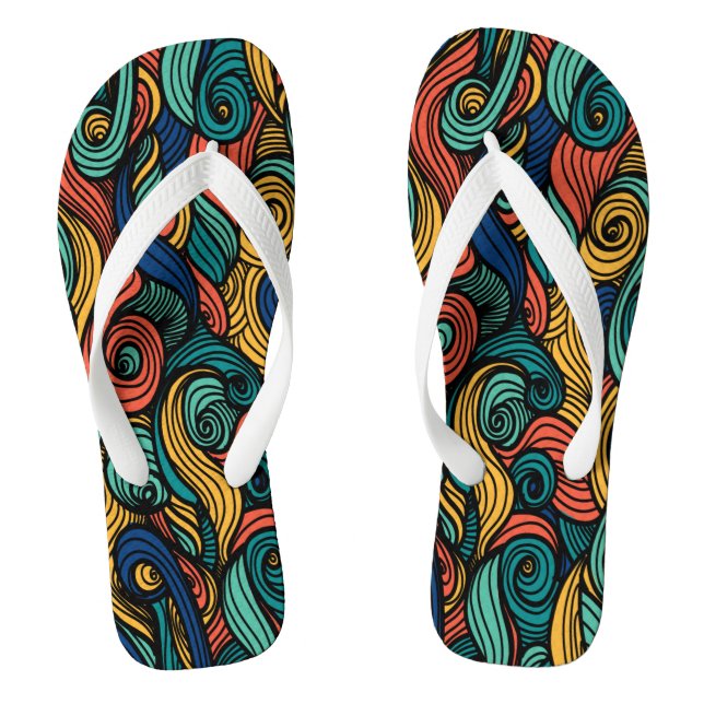 Swirling colors – dynamism for your home  flip flops (Footbed)