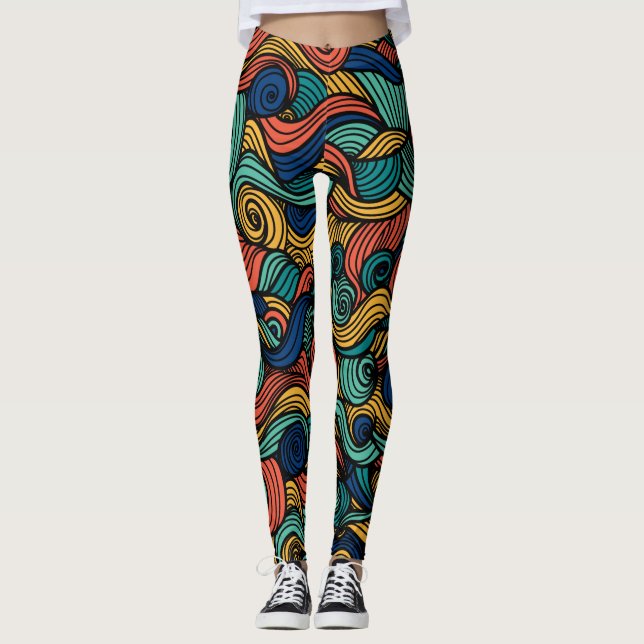 Swirling colors – dynamism for your home  leggings (Front)