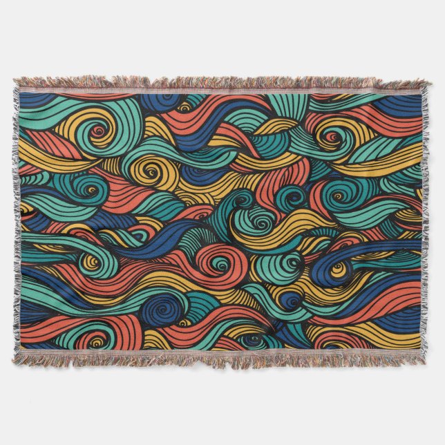 Swirling colors – dynamism for your home throw blanket (Front)