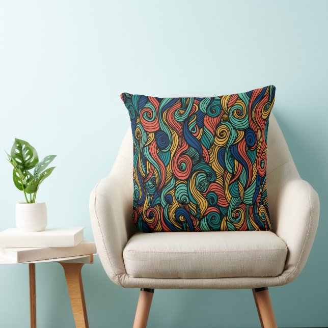 Swirling colors – dynamism for your home throw pillow (Chair)