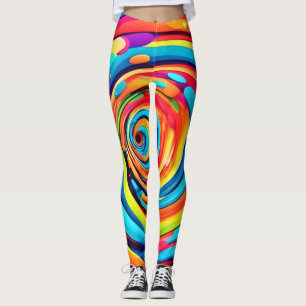 Swirling Colors in Psychedelic Tunnel Leggings