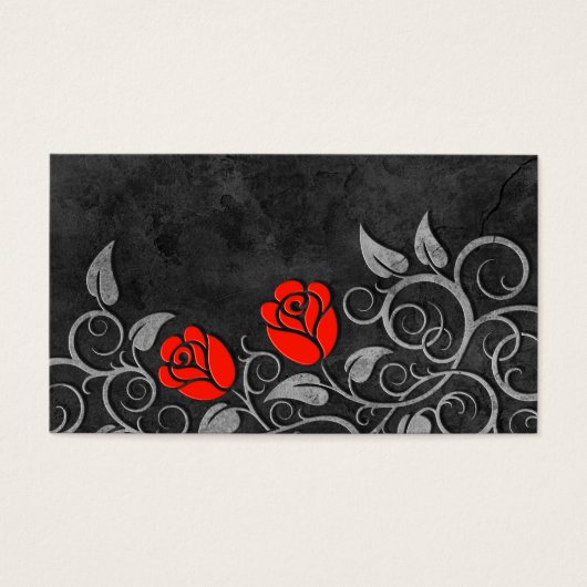 Swirling Dark Stone Red Roses (Front)