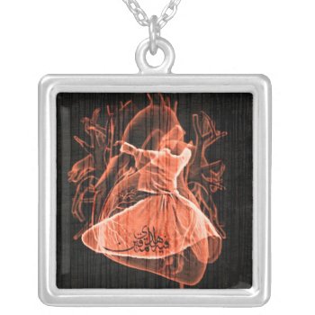 Swirling Dervish Silver Plated Necklace by codicetuna at Zazzle