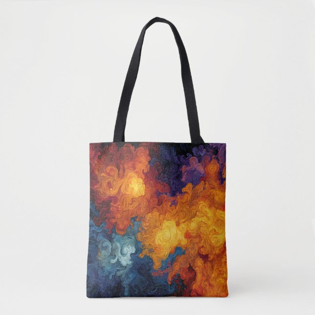 Swirling Elemental Nebula Abstract Tote Bag (Front)