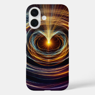 Swirling Energy Light Waves iPhone 16 Case