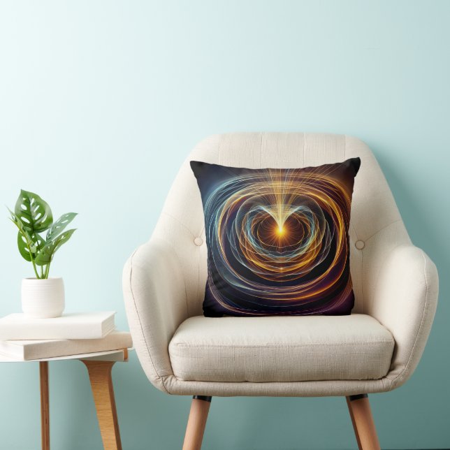 Swirling Energy Light Waves Throw Pillow (Chair)