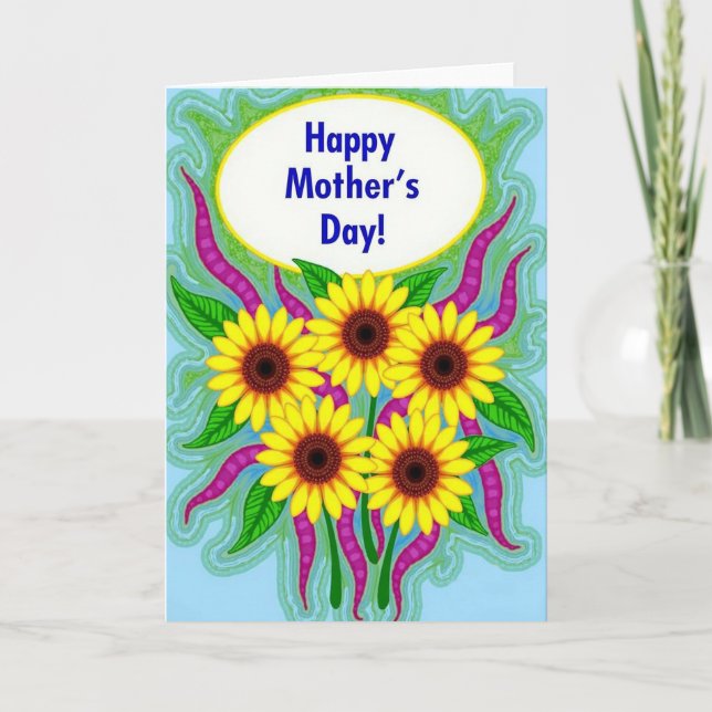 Swirling Floral Design Card (Front)