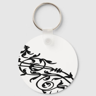 Swirling Floral Keychain