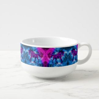 Swirling Fractal Fantasy Horse Art Soup Mug
