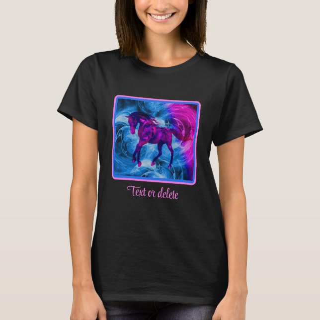 Swirling Fractal Fantasy Horse Personalized T-Shirt (Front)