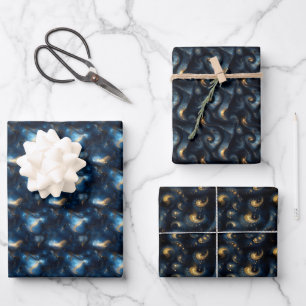 Swirling Galaxies Wrapping Paper Sheets