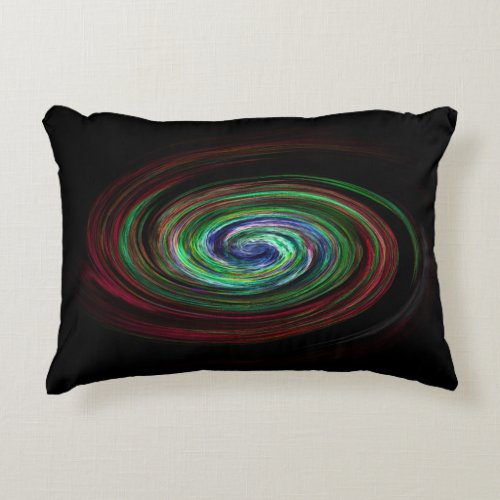 Swirling Galaxy Cool Abstract Black Accent Pillow