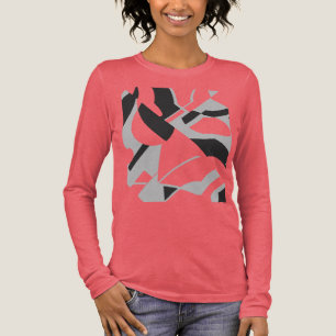 Swirling Gray Black Bold Diagonal Art Design Tri-Blend Shirt