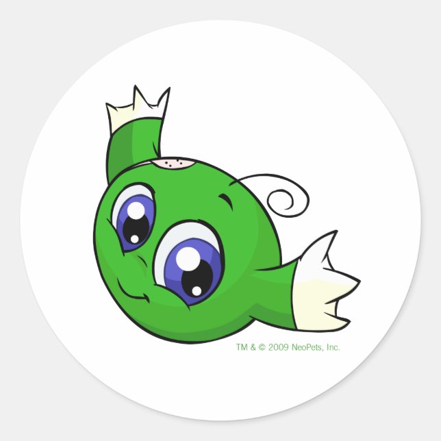 Swirling green kiko classic round sticker (Front)