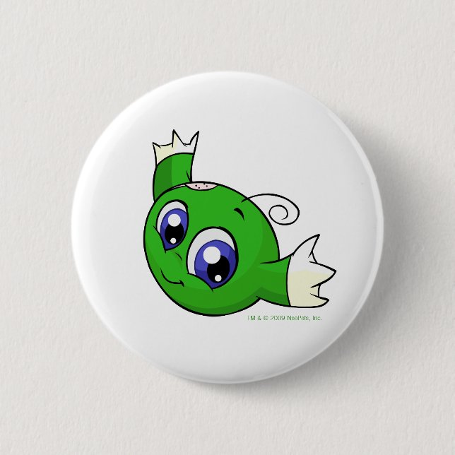 Swirling green kiko pinback button (Front)