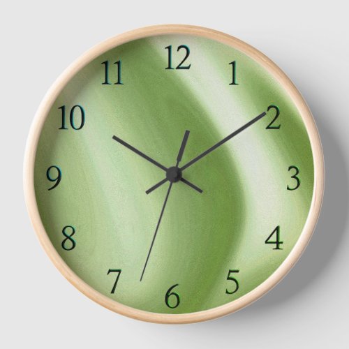 Swirling Green Tint Numbers Clock