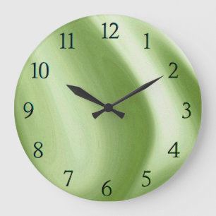 Swirling Green Tint Numbers Large Clock
