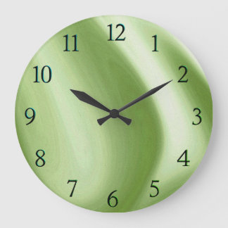 Swirling Green Tint Numbers Large Clock