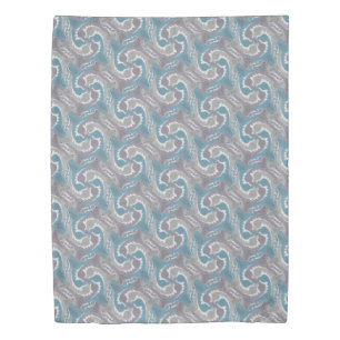 Swirling Hares Tesselation Blue Duvet Cover 3